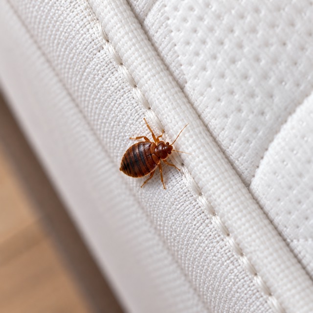 Punaises de lit sur la couture d’un matelas