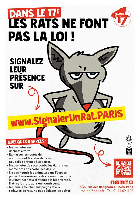 affiche de campagne pour signaler un rat