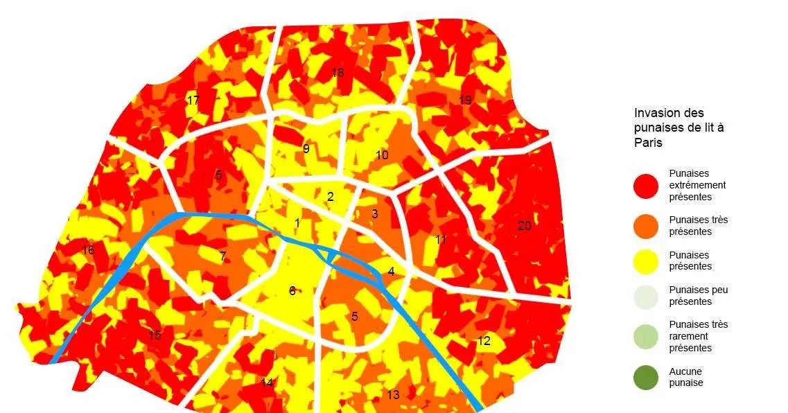 punaises de lit paris carte